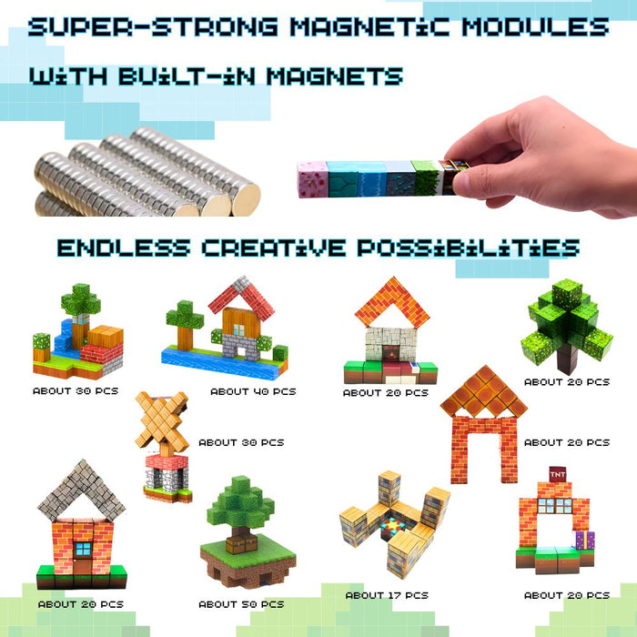 Random Minecraft Style Magnetic Building Blocks