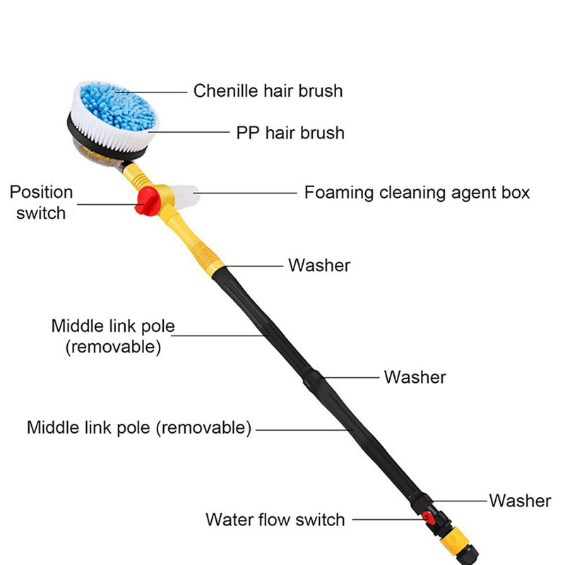 360-Degree Rotation Telescopic High Pressure Foaming Cleaning Brush