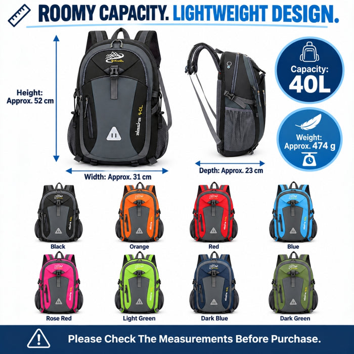 Large Capacity 40L Outdoor Travel Hiking Backpack Bag