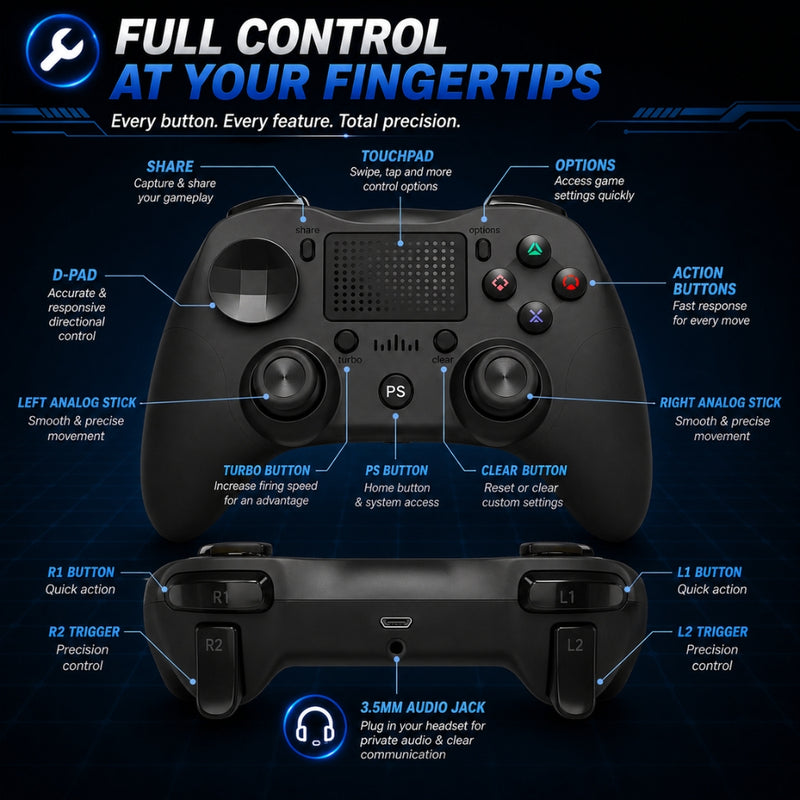 Rechargeable 4th Generation Wireless Gaming Console Controller