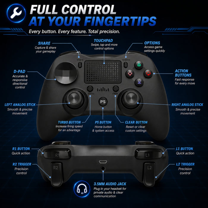 Rechargeable 4th Generation Wireless Gaming Console Controller