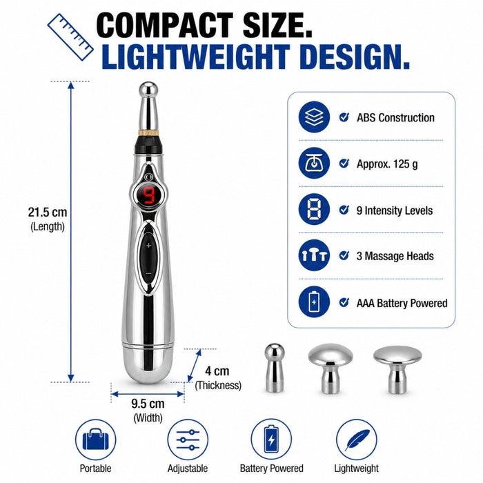 PulsePoint Electronic Massage Pen with 3 Massage Heads