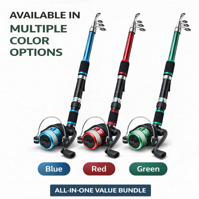 Travel Telescopic Fishing Rod and Reel Kit
