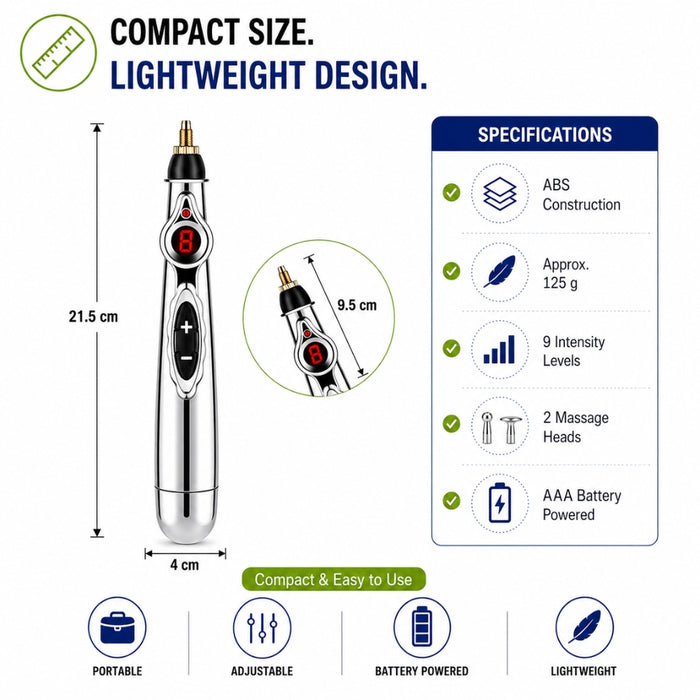 PulsePoint Electronic Massage Pen with 2 Massage Heads