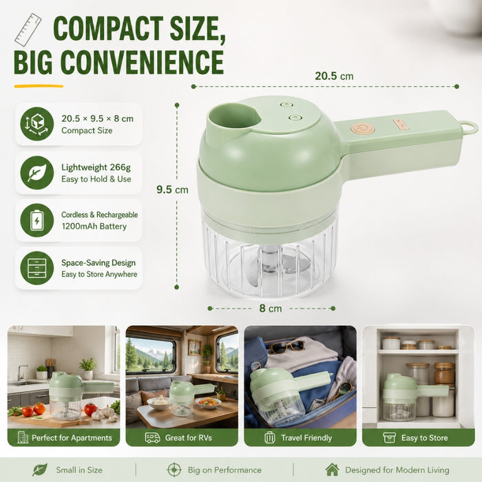 Multifunction USB Rechargeable Food Chopper Slicer & Food Prep Tool