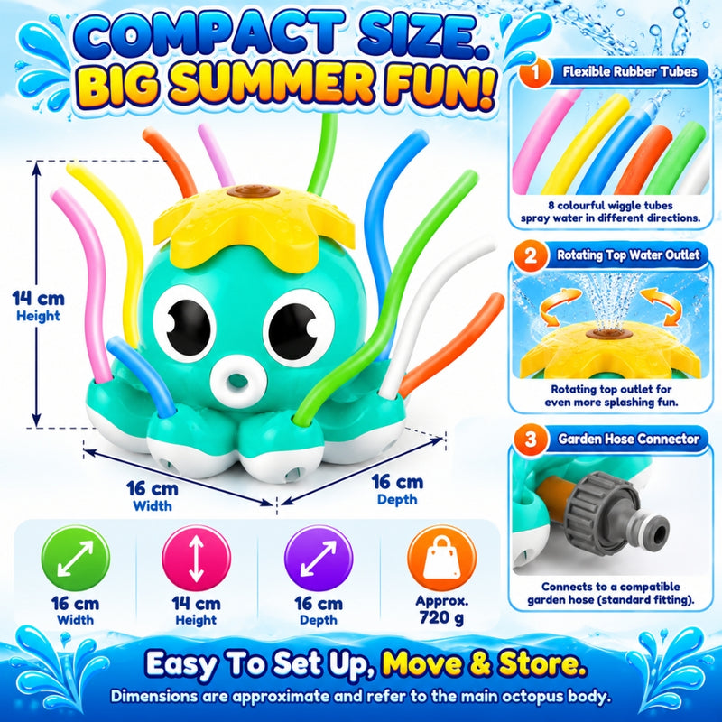 Octopus Wiggle Water Sprinkler – Kids Outdoor Splash Toy