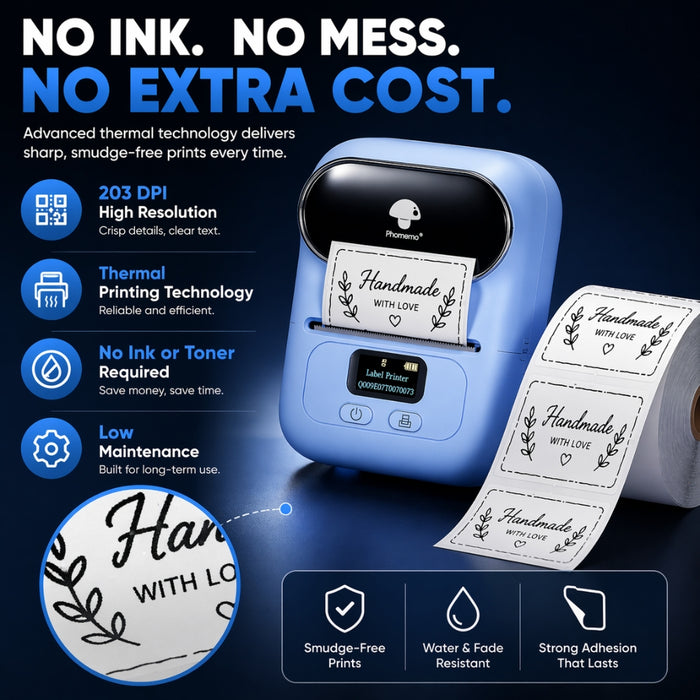 Portable Mini Barcode Sticker Label Maker Bluetooth Printer