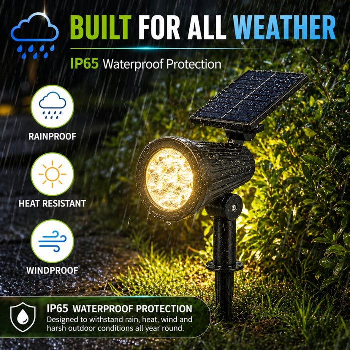 Outdoor Solar 9 LED Landscape Solar Spot Lights in Warm Cool or RGB