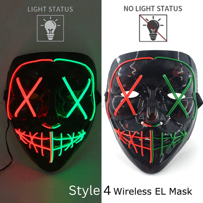 Neon LED Purge Dark Cosplay Horror Mask