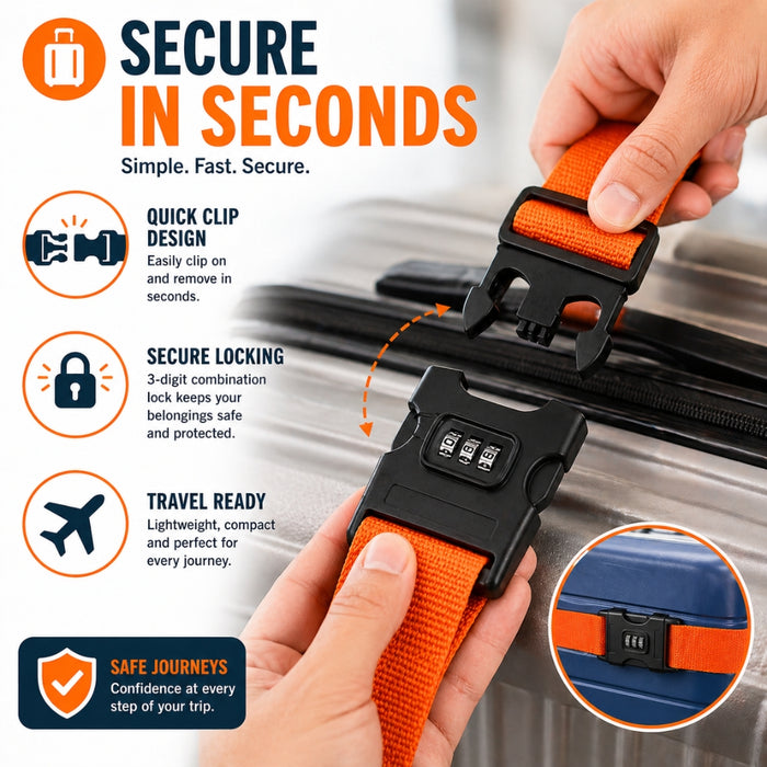 Adjustable Password Lock Packing Belt Anti-theft Luggage Buckle Strap