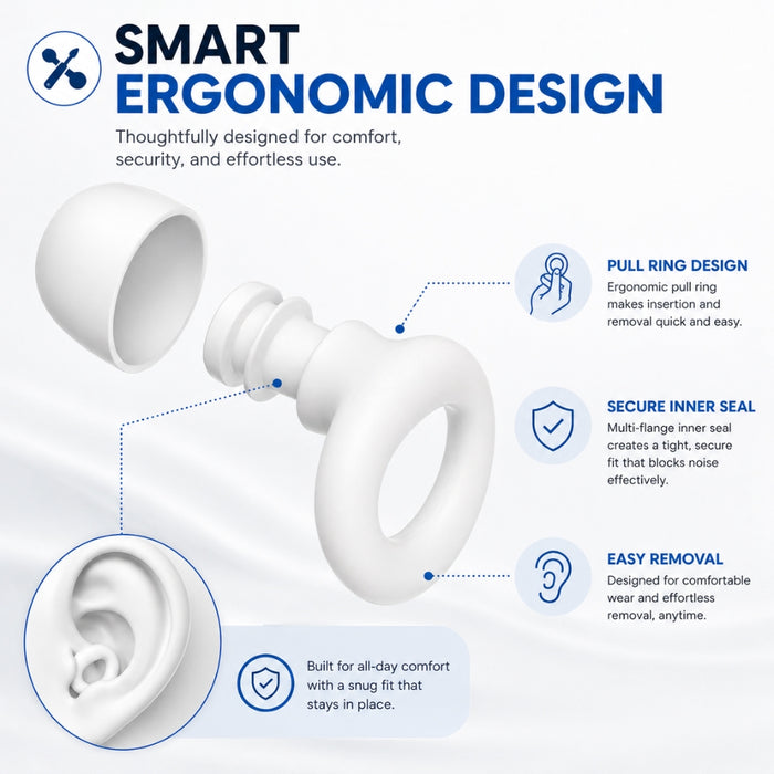 High Fidelity Noise Cancelling Reusable Silicone Ear Plugs