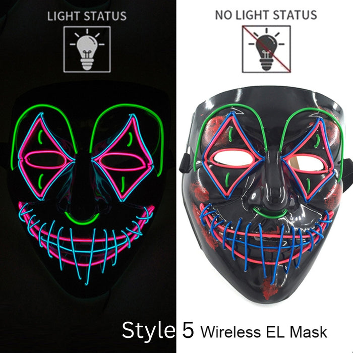 Neon LED Purge Dark Cosplay Horror Mask