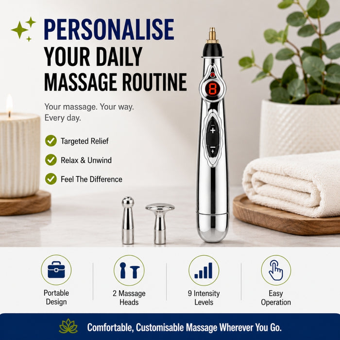 PulsePoint Electronic Massage Pen with 2 Massage Heads