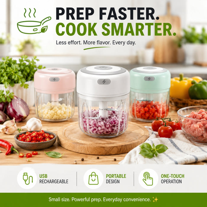 Automatic Mini Electric Food Chopper Portable Mini Food Processor