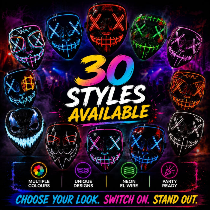 Neon LED Purge Dark Cosplay Horror Mask