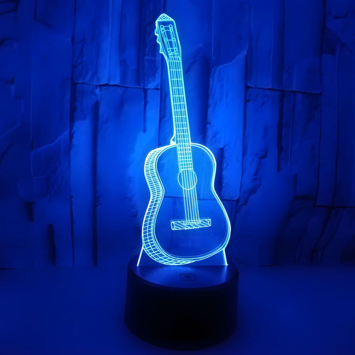 3D Illusion Acrylic LED Guitar Children's Night Light with Remote Control