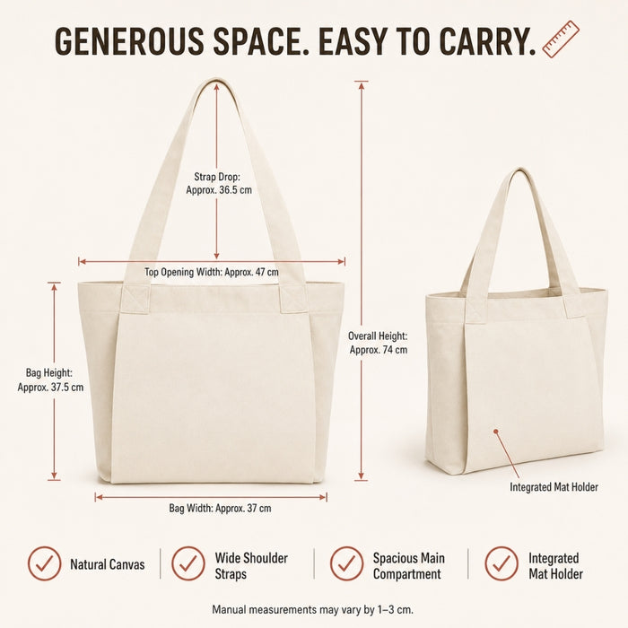 Natural Canvas Yoga Mat Tote Bag
