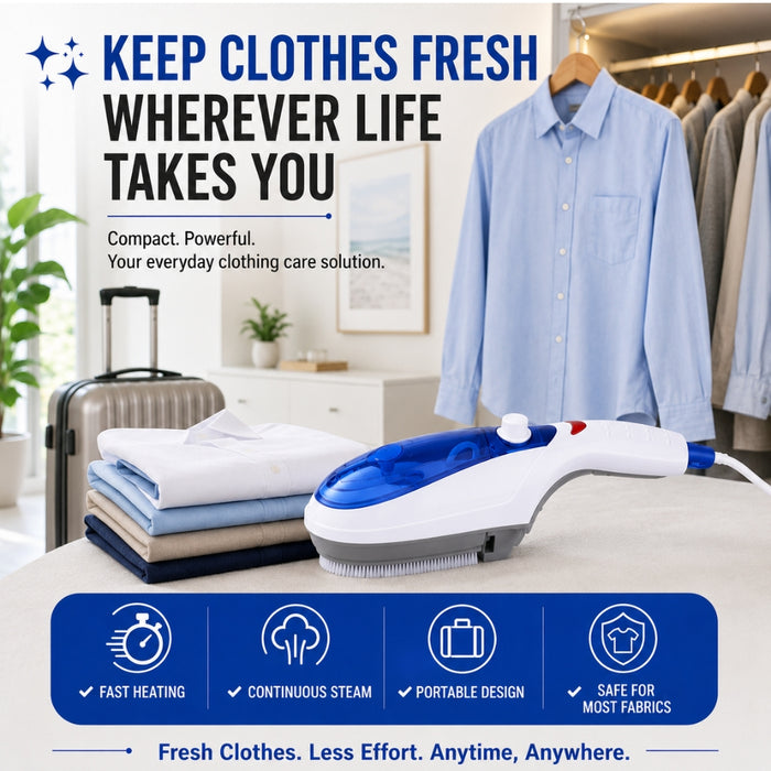 Handheld Garment Steamer Brush Portable Clothes Steam Iron (Blue)