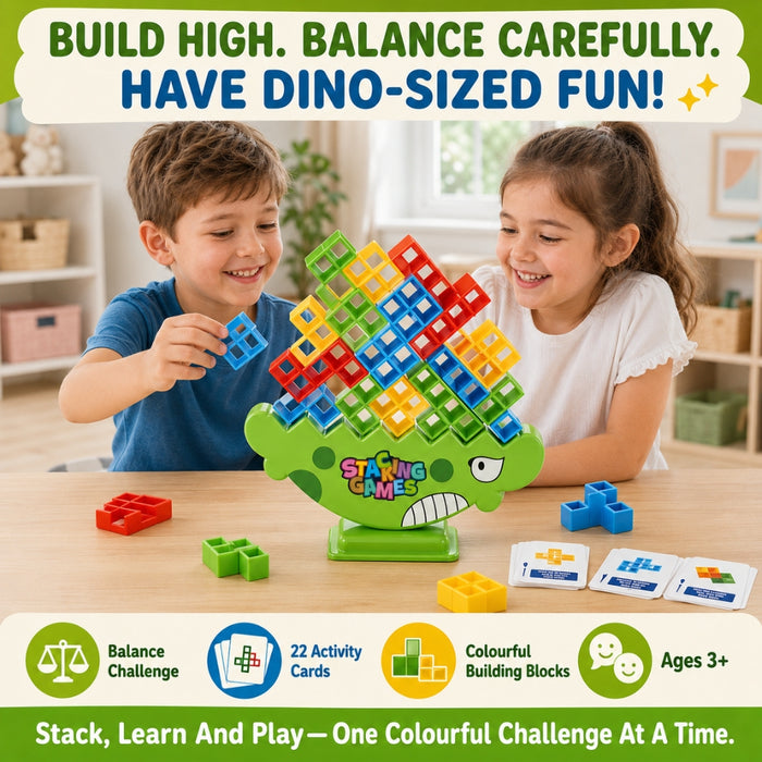 Dino Balance Building Block Stacking Tower Game