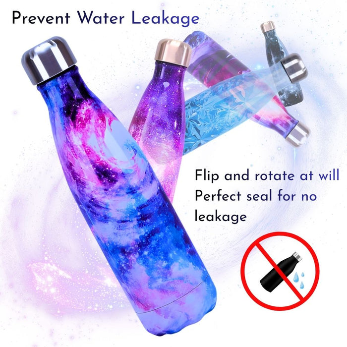 Insulated Stainless Steel 500ml Water Bottle - Sky Patterns