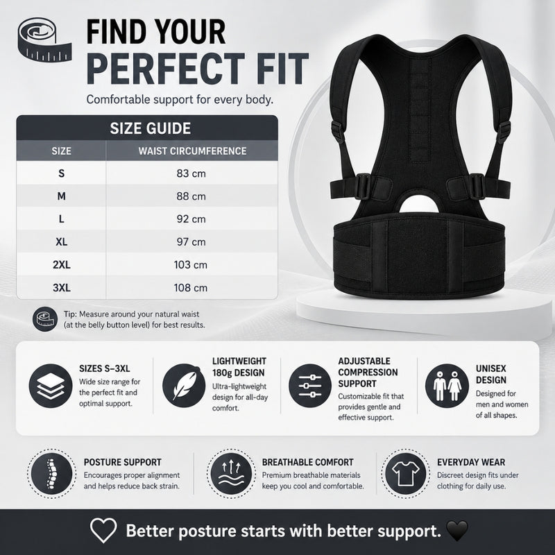 Adjustable Magnetic Back Posture Support Brace