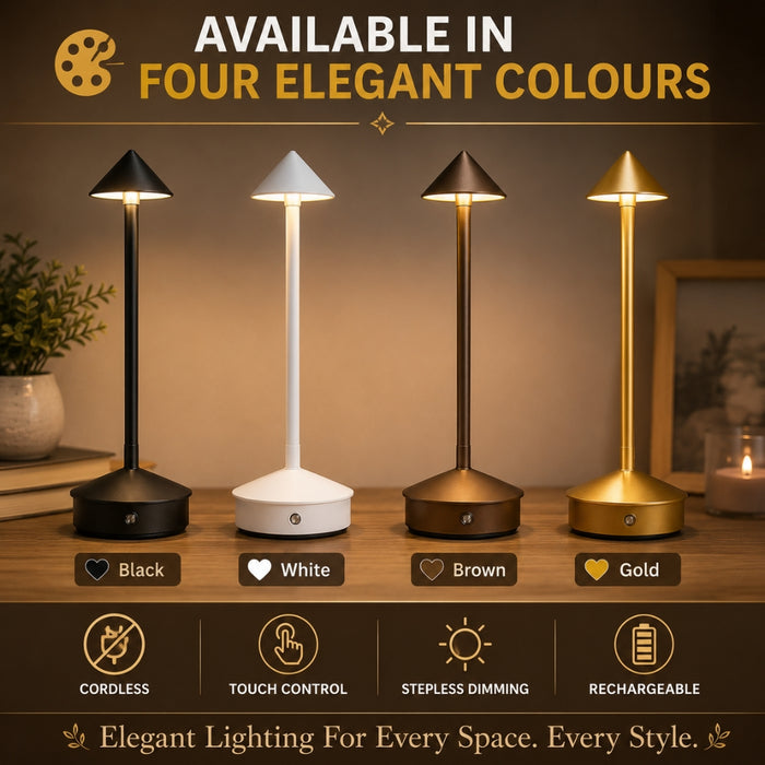 Rechargeable LED Table Lamp with Touch Sensor 3 Color Stepless Dimming