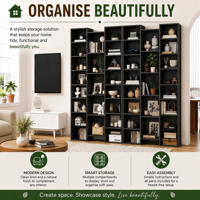 Display Shelf Media Storage Bookshelf - Black