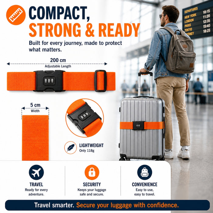 Adjustable Password Lock Packing Belt Anti-theft Luggage Buckle Strap