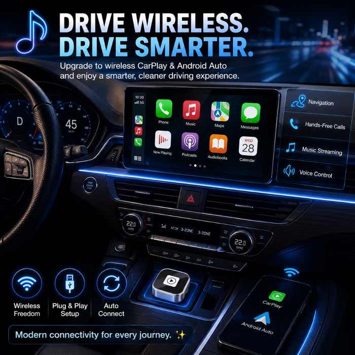 Wireless Auto CarPlay/Android USB Plug and Play Adapter