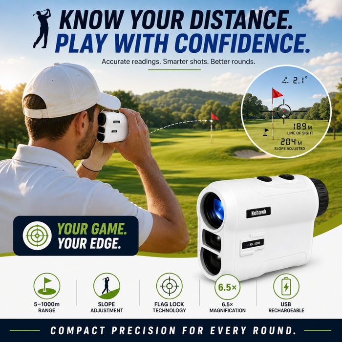 Rechargeable High-Precision Nohawk Golf Laser Rangefinder 5–1000m
