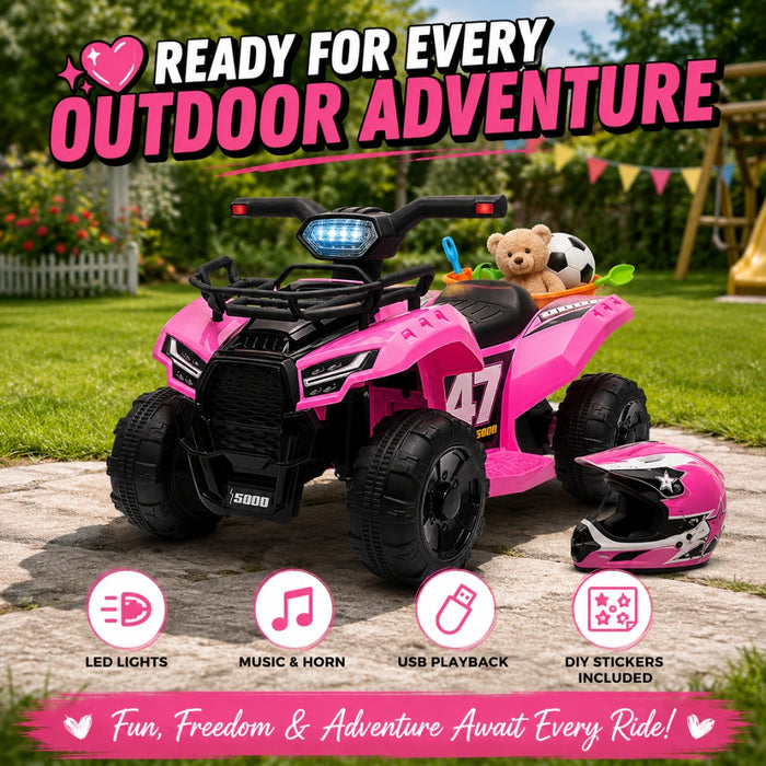 Kids Electric Rechargeable Ride On ATV - Pink