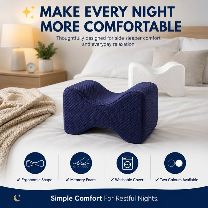 Memory Foam Side Sleeper Wedge Knee Pillow with Removable Cover