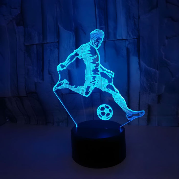3D Illusion Acrylic LED Soccer Player Children's Night Light with Remote Control