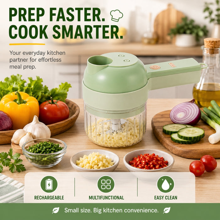 Multifunction USB Rechargeable Food Chopper Slicer & Food Prep Tool