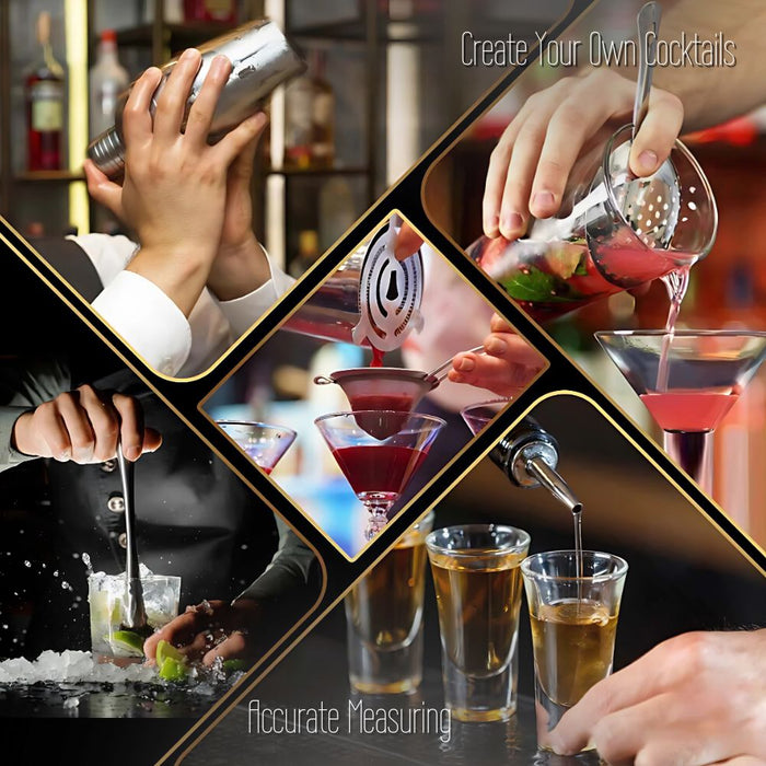 20 Piece Stainless Steel 750ml Cocktail Shaker Set with Stand