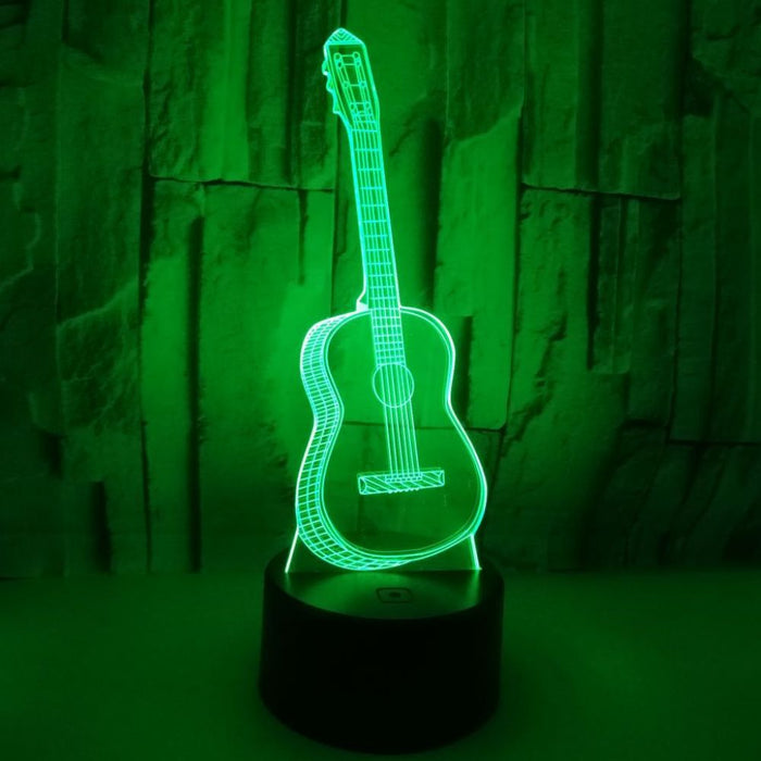 3D Illusion Acrylic LED Guitar Children's Night Light with Remote Control