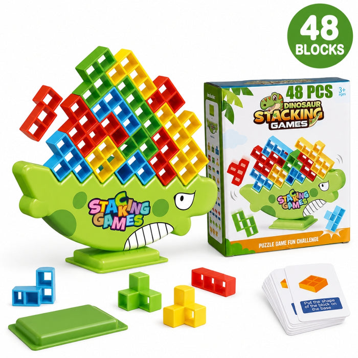 Dino Balance Building Block Stacking Tower Game