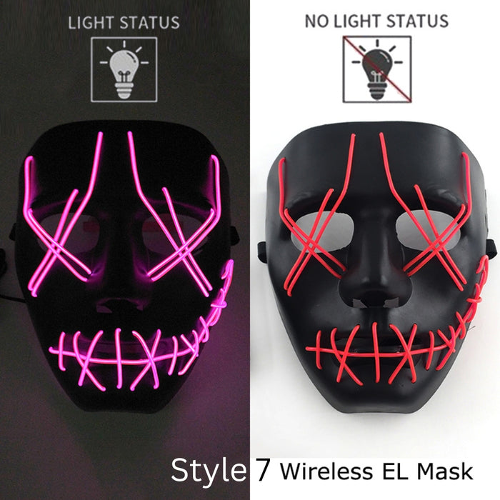 Neon LED Purge Dark Cosplay Horror Mask