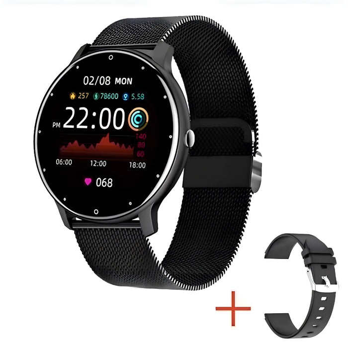 Android and iOS AeroFit Pro Smart Fitness Watch with Stainless Steel Band