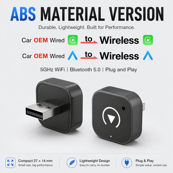 Wireless Auto CarPlay/Android USB Plug and Play Adapter