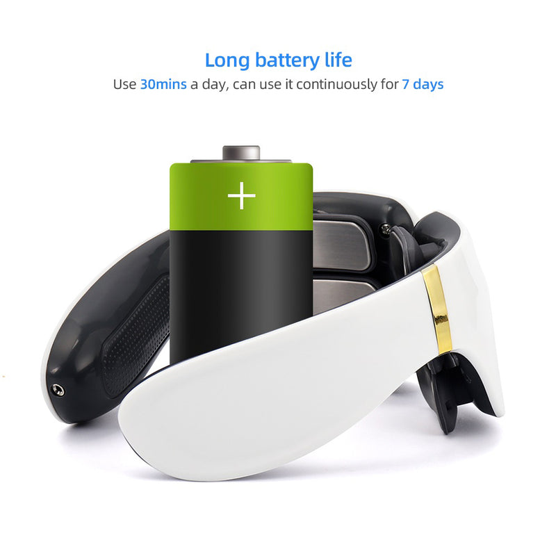USB Rechargeable 6 Heads Electric Pulse Heating Neck Massager