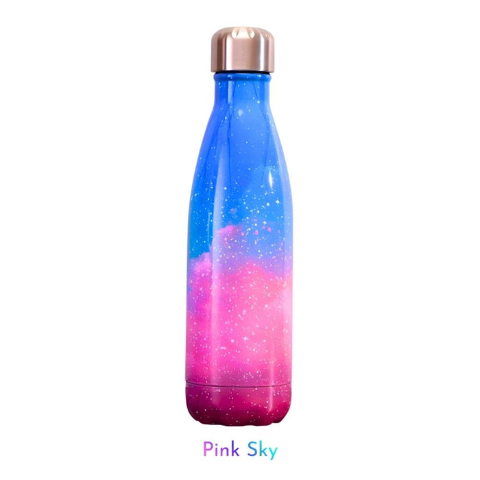 Insulated Stainless Steel 500ml Water Bottle - Sky Patterns
