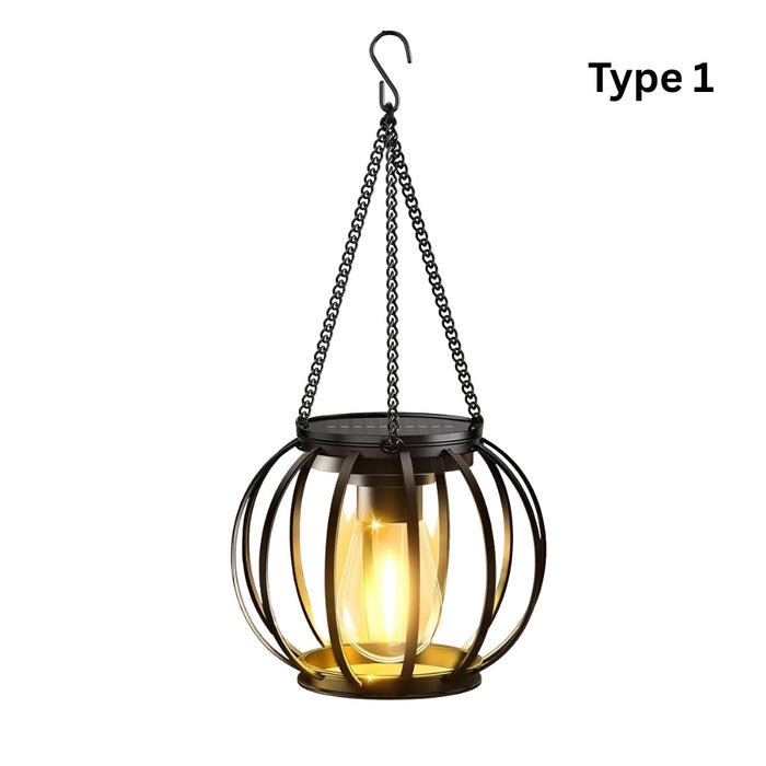 Outdoor Waterproof Retro Iron Art Solar Lantern