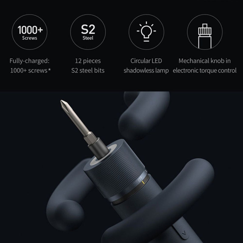 All-in One 3.6V Smart Cordless Screwdriver with Long Steel Bits - USB Rechargeable