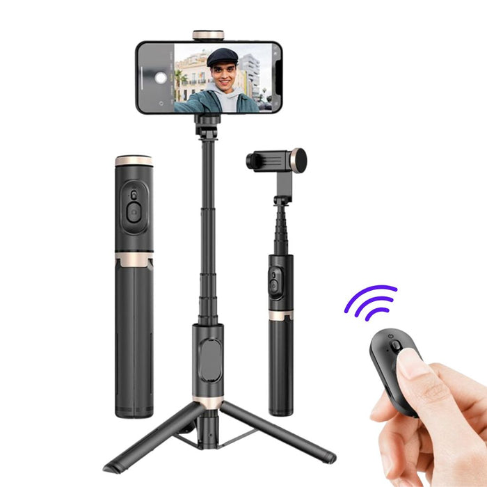 Bluetooth Wireless Selfie Stick Tripod Extendable Monopod with Remote - USB Rechargeable
