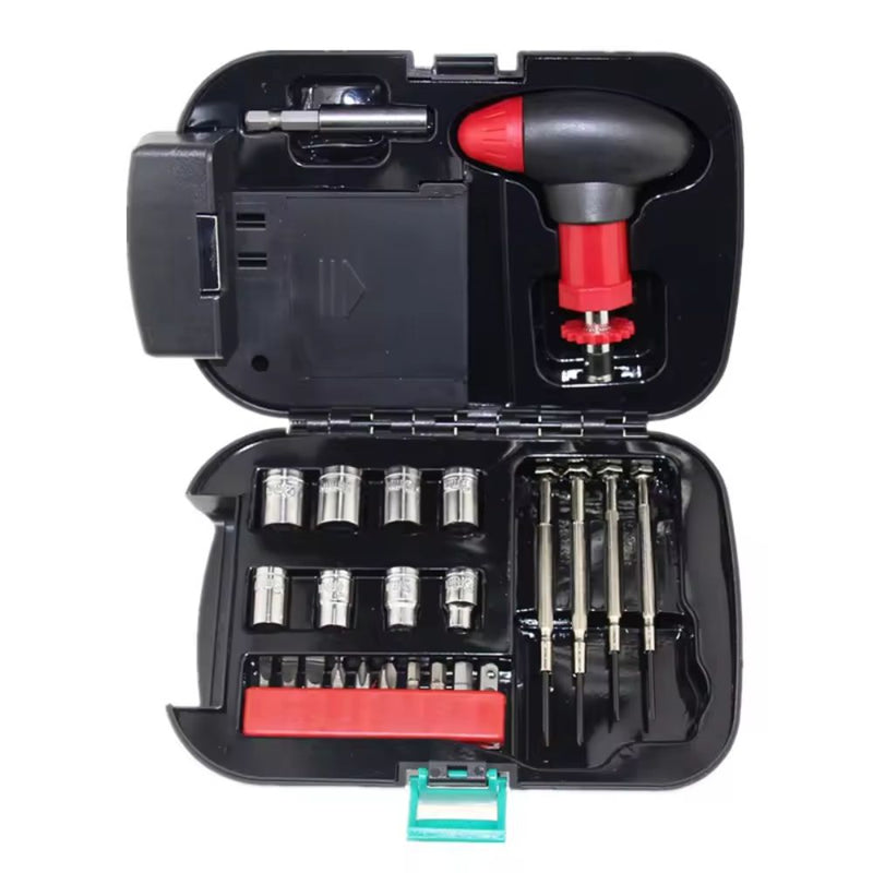 24 PCS Portable Flashlight Tool Box Set - Portable Auto Home Emergency Tool Kit with Flashlight