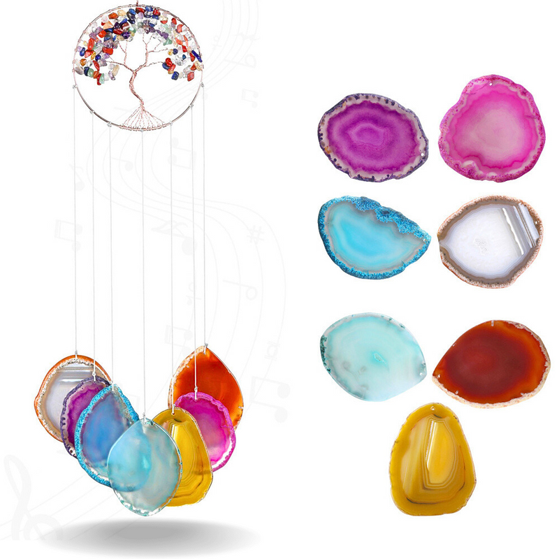 Tree of Life 7 Chakra Stone Handmade Wind Chime