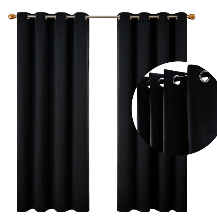 2pcs Blackout Window Curtain Draperies with Eyelet for Bedroom