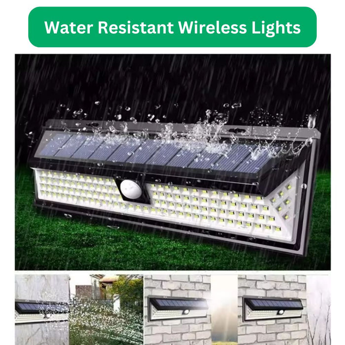 Large Weatherproof Solar Powered Motion Sensor 118-LED Lights