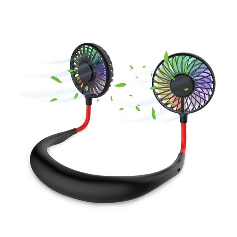 2-in-1 Hanging and Desktop Standing 360 Degree Adjustable Rechargeable Portable Neck Fan